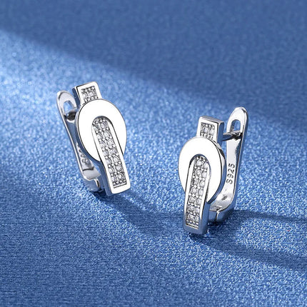 Orecchini in argento sterling 925 gioielli di alta qualità retrò modello semplice orecchini con zirconi bianchi viola vendita calda platinumshop