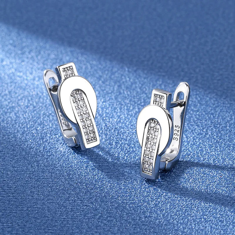 Orecchini in argento sterling 925 gioielli di alta qualità retrò modello semplice orecchini con zirconi bianchi viola vendita calda platinumshop