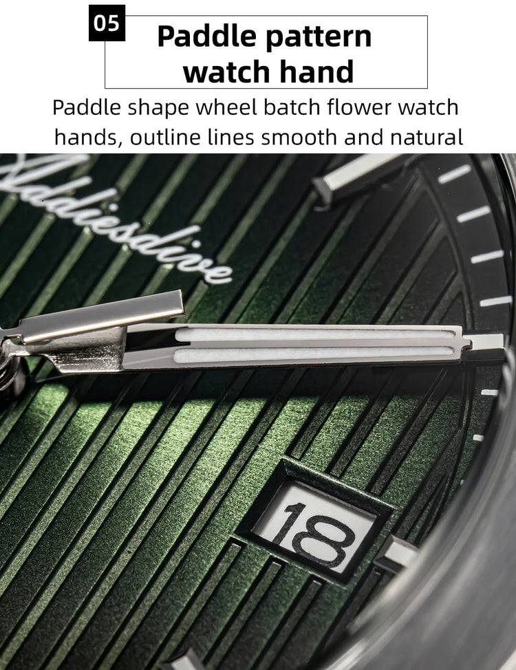 ADDIESDIVE Luxury Men's Automatic Watch Sapphire Glass Japan 8215 Mechanical Watch BGW9 Super Luminous Men Analog Watches AD2533