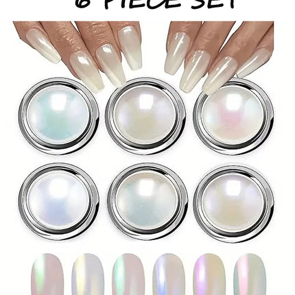 1 Box Moonlight Mirror Nail Powder Silver Fine Glitter Metallic Effect Pigment Gel Polish Chrome Holographic Nail Powder Nail Art Decorations
