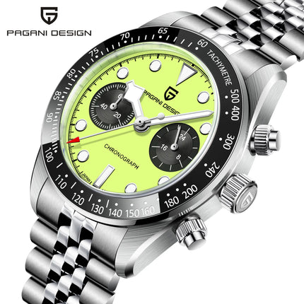PAGANI DESIGN 2026 Nuovo BB Flamingo Orologio Cronografo Sportivo di Lusso al Quarzo da Uomo con Vetro Zaffiro AR, Impermeabile 100M, Orologio da Polso alla Moda con Cinturino in Acciaio Inossidabile per Uomo, Magazzino Local