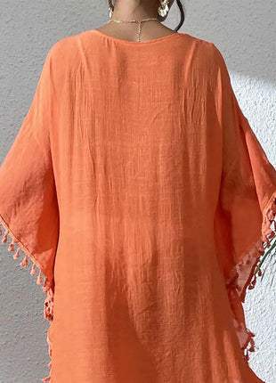 Abito Copricostume Estivo da Donna con Scollo Quadrato, Protezione Solare, Vestibilità Ampia, Traforato, per Spiaggia e Vacanze platinumshop