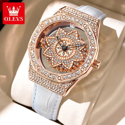 OLEVS 9996 Orologio Elegante di Lusso da Donna, Orologio al Quarzo Scheletrato, Impermeabile, con Quadrante Luminoso e Diamanti, Regalo Originale platinumshop