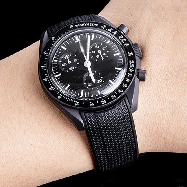 Cinturino in gomma per Swatch X Omega Joint MoonSwatch Cinturino sportivo impermeabile da 20 mm Cinturino con estremità curva in silicone per uomo donna platinumshop