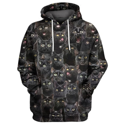 3D Print Funny Animal Cat Alpaca Graphic Hoodies For Men Women Casual Oversized Pullovers Sport Tracksuit Mens Sweatshirt Tops