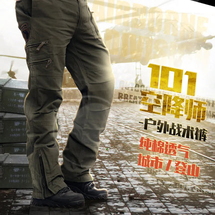 Men's Cargo Pants Outdoors Style Tactical Pants Male Camo Jogger Plus Size Cotton Many Pocket Men Camouflage Black Trousers