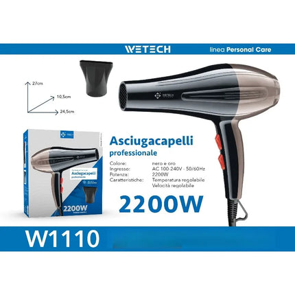 Professional Hair Dryer Collection, Foldable & Compact Household Hair Blow Dryer Series, Multi‑Power 1600‑2200W Ionic Hairdryer for Home Salon Daily Hair Styling