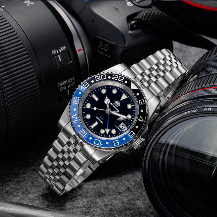 ADDIESDIVE AD2050 Luxury GMT Watch Stainless Steel Super Luminous 20Bar Water-Resistance Diving Men Quartz Watches Ceramic Bezel