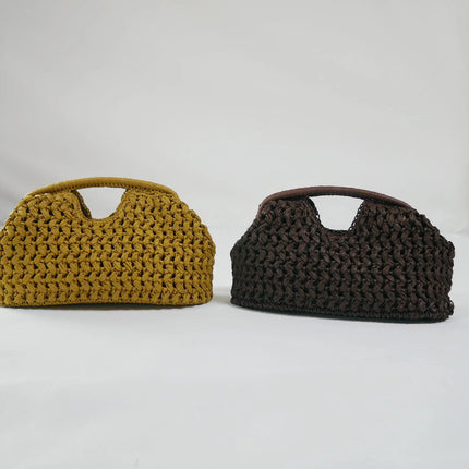 Fashion Straw Clip Shell Clutch Bag for Women Designer Paper Woven Handbags Casual vintage Handmade Summer Beach Bag 2025 PlatiNum