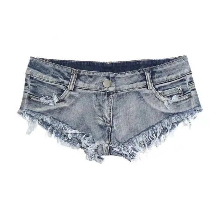 Women Summer Low Waist Denim Shorts Stretchy Short Jeans Hot Pants Sexy Triangle Design Butt Enhancer Casual Streetwear DURIKIES PlatiNum