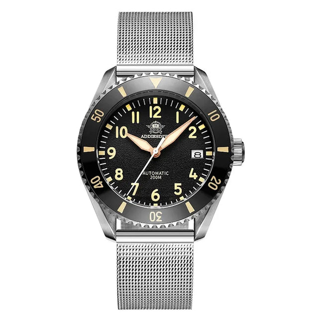 ADDIESDIVE Classic Men's Watch Fashion Sapphire Automatic Wristwatch 20Bar Diving Waterproof Luminous 40mm Watches Reloj Hombre