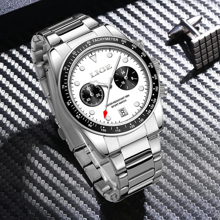 LIGE Nuovi orologi da uomo Orologi da polso al quarzo da uomo di lusso delle migliori marche Cronografo sportivo impermeabile e luminoso Relogio Masculino+BOX platinumshop