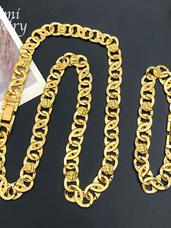 Set di Gioielli Originali per Uomo, Collana e Bracciale Hip Hop Placcati in Oro, Gioielleria alla Moda per Feste, Uso Quotidiano e Regali