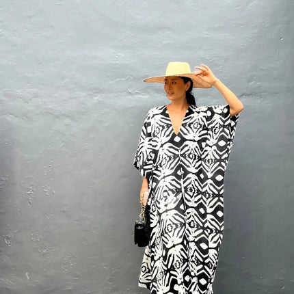 Abiti caftano da donna con scollo a V, costume da bagno estivo, copricostume caftano, abiti da spiaggia maxi taglie forti platinumshop