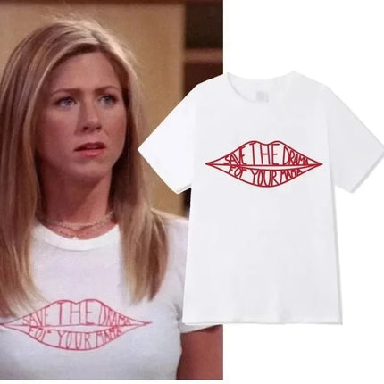 Friends TV Show Rachel Save Drama Kawaii Mom T-shirt Top Plus Size Unisex Kawaii Anime Stitch Clothing