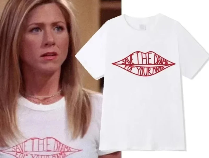 Friends TV Show Rachel Save Drama Kawaii Mom T-shirt Top Plus Size Unisex Kawaii Anime Stitch Clothing