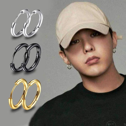 1 Pair Stainless Steel Hoop Earrings Women Men Gold Color Small Earrings Girl Jewelry Pendientes Mujer Aretes Cartilage Piercing PlatiNum