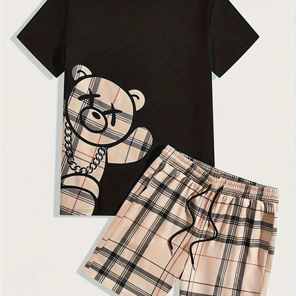 Completo da uomo casual streetwear 2026: T-shirt sportiva a stampa graffiti Y2K ad asciugatura rapida e pantaloncini con coulisse platinumshop