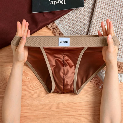 3 pezzi LORIEN CREST Slip bikini triangolari da uomo in raso di seta di lusso, traspiranti, ultra morbidi, comodi, sexy, intimo maschile