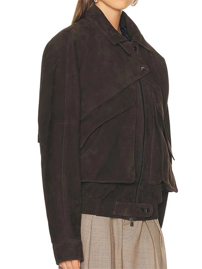 2025 Autumn Women's Jacket, Suede Patchwork, Casual Women's Outerwear, Y2K Clothing, New Fashion, High-Quality Coat bra