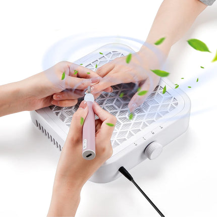 12000RPM Nail Dust Collector Brushless Turbo Vacuum Cleaner Strong Suction Nail Dust Extractor Machine for Acrylic Gel Nail Filing Dust Removal