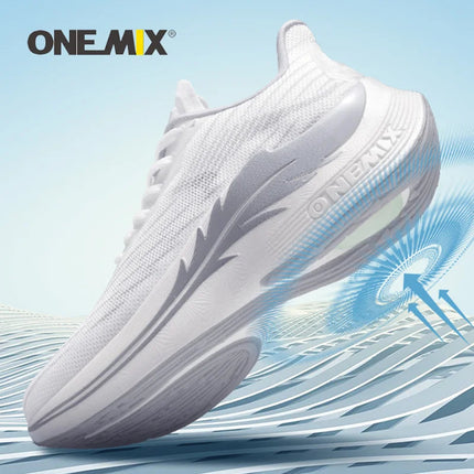 Scarpe da corsa con cuscino d'aria ONEMIX, sneakers sportive traspiranti per esterni, scarpe leggere da jogging e camminata PlatiNum