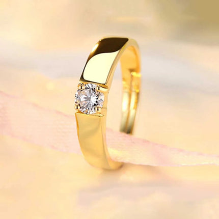 Anelli di Lusso con Zirconi per Coppie, Regolabili, per Donne e Uomini, Gioielli Delicati per Matrimonio, Anniversario, Fidanzamento, Idee Regalo PlatiNum