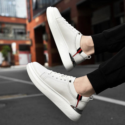 Men's Leather Casual Shoes 6/8 Cm Height-enhancing Sport Shoes Men Vulcanize Shoes Luxury Tennis Training Shoe Zapatos De Hombre