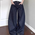 Nuovi jeans a gamba larga da donna americana nera High Street Vibe per l'autunno e l'inverno per uomo e donna pantaloni dritti larghi lavati