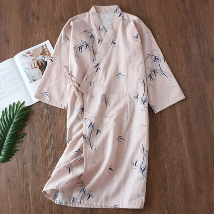 Pigiama kimono in stile giapponese estate nuovo pigiama di garza di cotone 100% camicia da notte da donna SPA yukata homewear pigiama lungo da donna