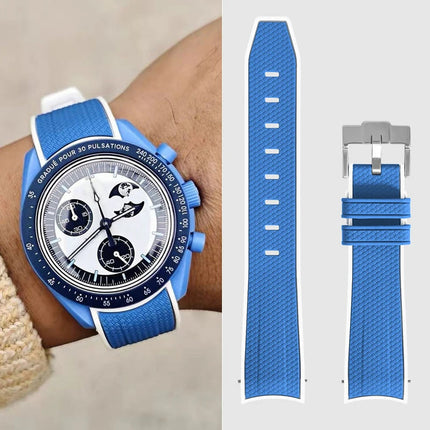 Per Omega Swatch 20mm Curva cinturino per orologio Speedmaster MoonSwatch Planet Snoopy cinturino cinturino a sgancio rapido braccialetto in gomma platinumshop