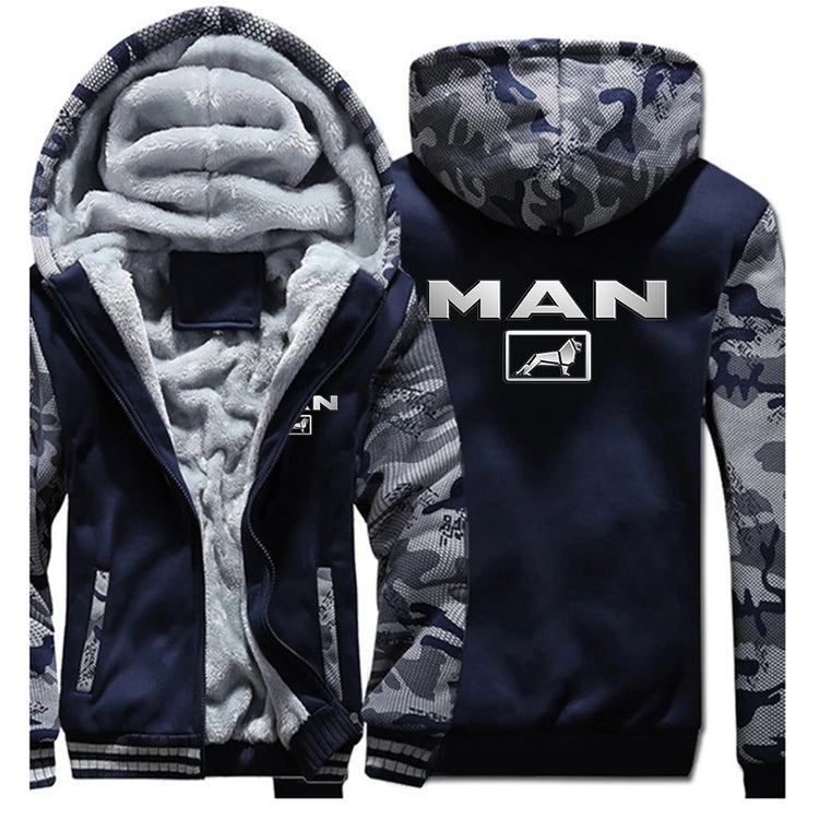 Truck man Men Autumn Winter Cotton Hoodies Warm Casual Comfortable Padded Thickened Down Jacket New Double-Sided Coat