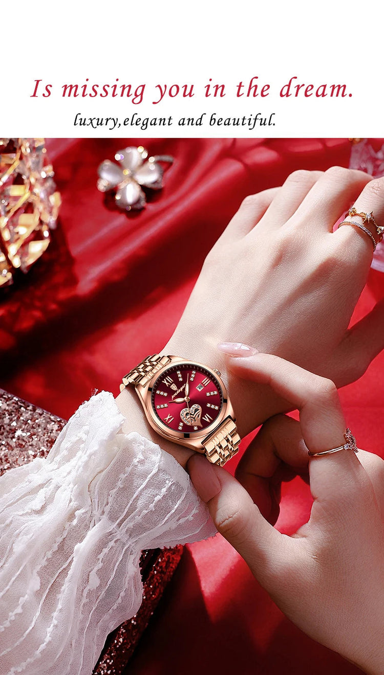 POEDAGAR Orologi di lusso da donna Orologio da donna impermeabile con data luminosa in acciaio inossidabile Orologio da polso da donna al quarzo alla moda elegante platinumshop