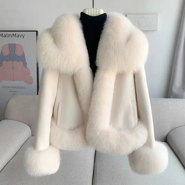 2026 Winter New Faux Fur Jacket Women's Overcoat Fashion Loose Thickened Warm Parker Coat Women's Down Jacket Outwear Casaco