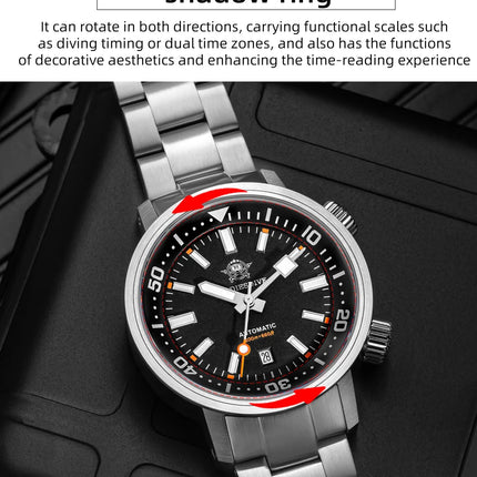 ADDIESDIVE 200M Automatic Dive Watch Men Japanese 8215 Sapphire Stainless Steel Luminous Mechanical Diving Wristwatch BGW9 Hands