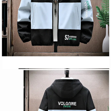 2023 Spring and Autumn New Fashion Hooded Tooling Jacket Men's Casual Loose Comfortable Waterproof High-Quality Large Size Coat