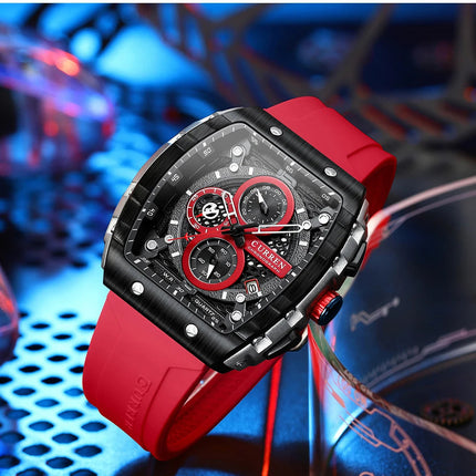CURREN Orologio da uomo alla moda, marchio unico, design quadrato, lusso, nastro sportivo al quarzo, orologi da uomo impermeabili platinumshop