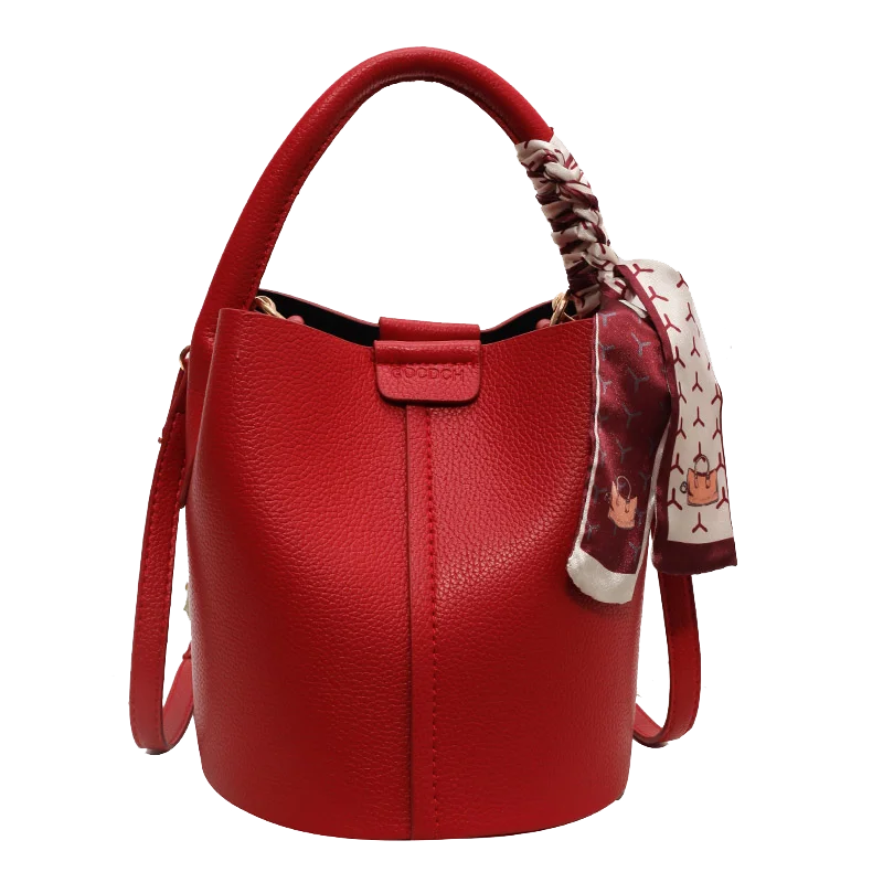 Borse a tracolla e a tracolla a secchiello in PU rosso Nero Senso del lusso Borsa a due usi da donna 2024 Moda versatile in vendita