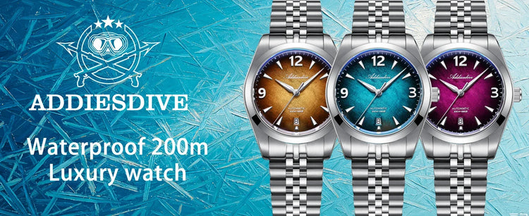 ADDIESDIVE Men's Automatic Mechanical Diving Watch 200M Waterproof Sapphire Crystal 316L Stainless Steel Japan 8215 Movement