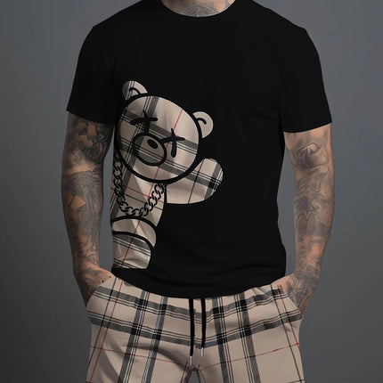 Completo da uomo casual streetwear 2026: T-shirt sportiva a stampa graffiti Y2K ad asciugatura rapida e pantaloncini con coulisse platinumshop