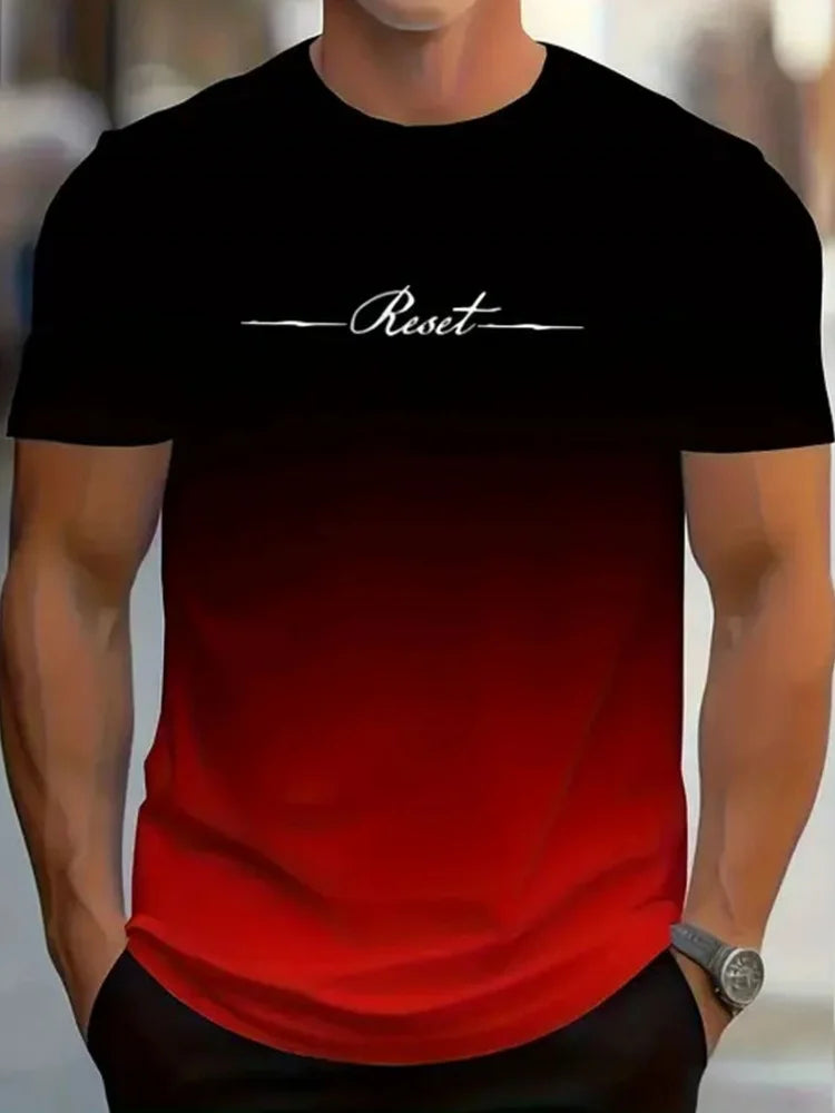 Abbigliamento da uomo semplice stampato T-shirt da uomo oversize moda Estate Outdoor traspirante da