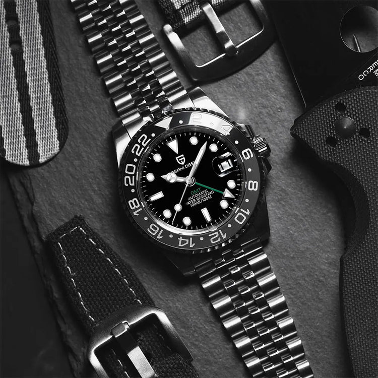 PAGANI DESIGN New GMT Men Watch Top Brand 40mm Mechanical Watch Sapphire Glass 100M Waterproof Automatic Wristwatch Reloj Hombre
