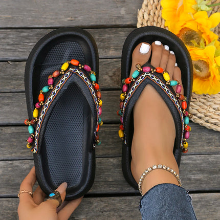 Infradito da donna multicolori estivi Sandali con fiocco in orsacchiotto metallico alla moda Sandali da spiaggia per le vacanze a casa Calzature versatili