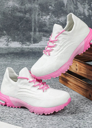 Breathable Socks Shoes Women Lightweight Knitted Casual Sneakers Non-slip Walking Footwear Outdoor Jogging Fitness Sports PlatiNum