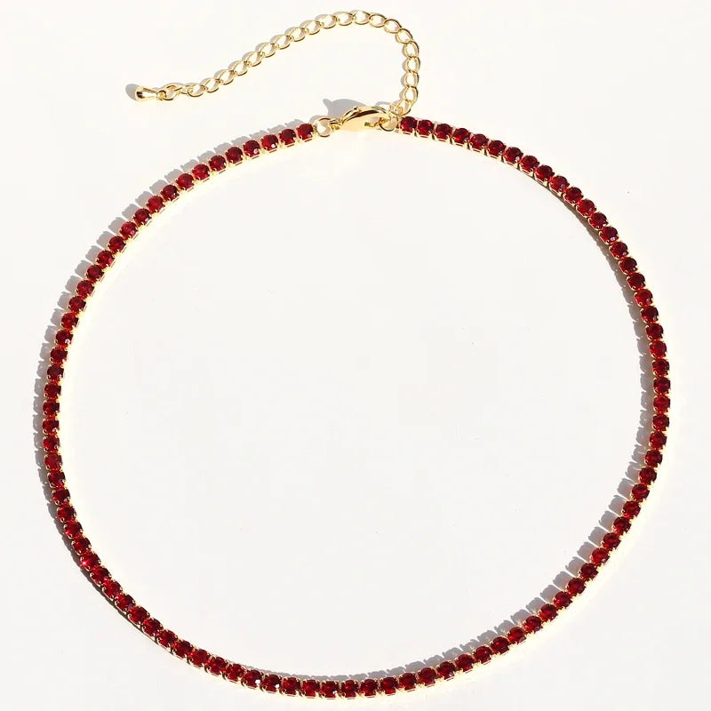 Lusso AAA + 3mm CZ 1 fila lucida catena da tennis collana HipHop ghiacciato Bling zircone cubico girocollo gioielli placcati in oro per le donne