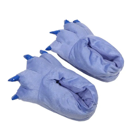 1 Pair Cute Dinosaur Claw Plush Slippers Warm Soft Indoor Slippers for Women and Men Winter House Slippers