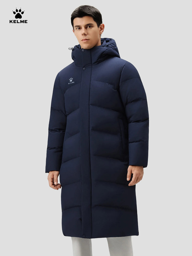 KELME Men's Thermal Down Jacket Outdoor Running Windproof Fleece-Lined Thickened Training Jacket пуховик женский