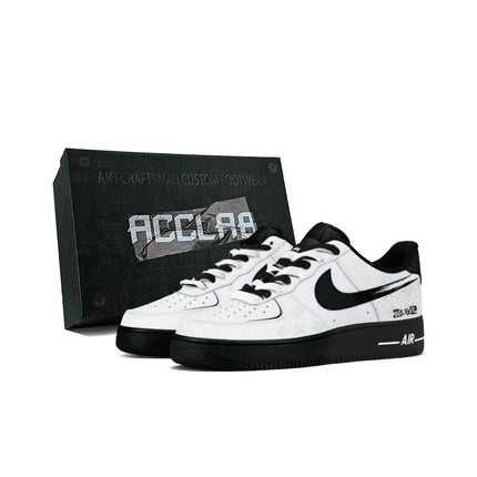 Nike Air Force 1 Abrasion Resistant Lightweight Height Increasing Low top Skateboard Shoes Unisex Black White