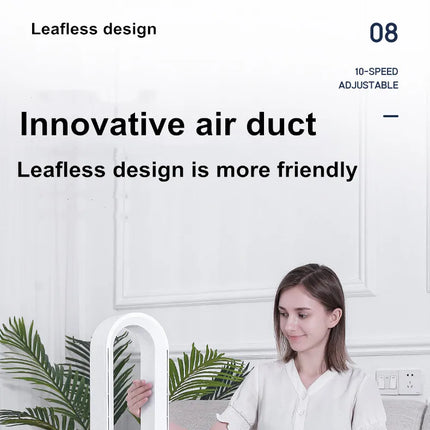 Ventilatore senza lama per circolazione di purificazione dell'aria 220V Ventilatore elettrico da pavimento per dormitorio ultra silenzioso Ventilatore a torre Ventilatore senza lama Ventilatore per stanza