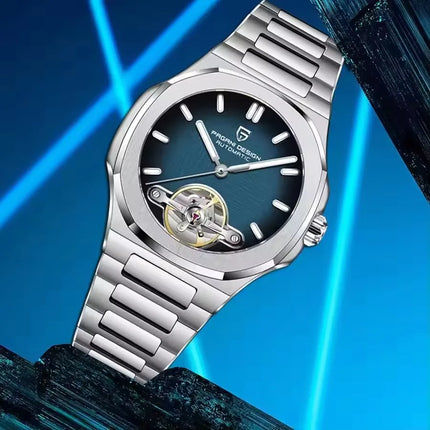 PAGANI DESIGN Nuovo Orologio Meccanico Automatico da Uomo con Tourbillon, Movimento Giapponese, Doppia Texture, Orologio di Lusso in Acciaio 316L con Vetro Zaffiro